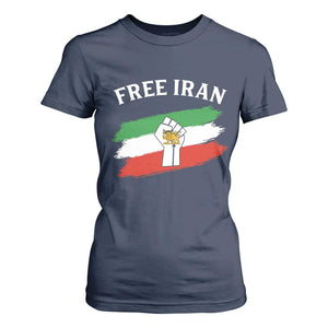 Free Iran T Shirt For Women Support Iranian Freedom No War TS14 Navy Print Your Wear