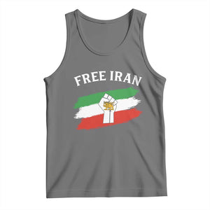Free Iran Tank Top Support Iranian Freedom No War TS14 Black Heather Print Your Wear