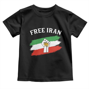 Free Iran Toddler T Shirt Support Iranian Freedom No War TS14 Black Print Your Wear