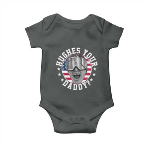 Funny Hughes Your Daddy Ice Hockey Fan Baby Onesie Golden Goal Champions Celebration TS14 Dark Heather Print Your Wear
