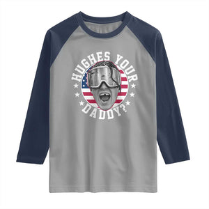 Funny Hughes Your Daddy Ice Hockey Fan Raglan Shirt Golden Goal Champions Celebration TS14 Sport Gray Navy Print Your Wear