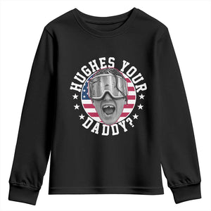 Funny Hughes Your Daddy Ice Hockey Fan Youth Sweatshirt Golden Goal Champions Celebration TS14 Black Print Your Wear