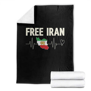 Free Iran Flag Throw Blanket Support Iranian Freedom TS14 Black Print Your Wear