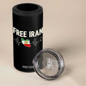 Free Iran Flag 4 in 1 Can Cooler Tumbler Support Iranian Freedom TS14 Print Your Wear