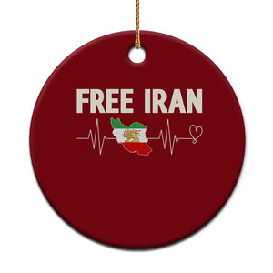 Free Iran Flag Ceramic Ornament Support Iranian Freedom TS14 1pc Red Print Your Wear