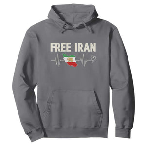 Free Iran Flag Hoodie Support Iranian Freedom TS14 Charcoal Print Your Wear