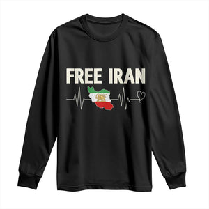 Free Iran Flag Long Sleeve Shirt Support Iranian Freedom TS14 Black Print Your Wear