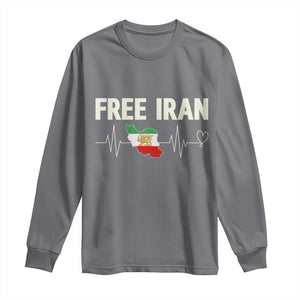 Free Iran Flag Long Sleeve Shirt Support Iranian Freedom TS14 Charcoal Print Your Wear