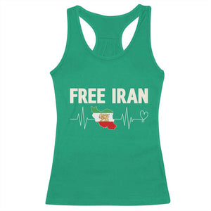 Free Iran Flag Racerback Tank Top Support Iranian Freedom TS14 Irish Green Print Your Wear