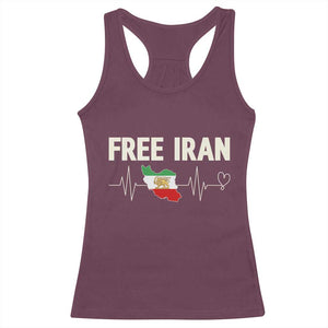 Free Iran Flag Racerback Tank Top Support Iranian Freedom TS14 Maroon Print Your Wear