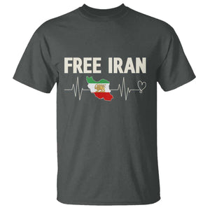 Free Iran Flag T Shirt Support Iranian Freedom TS14 Dark Heather Print Your Wear