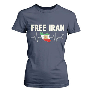 Free Iran Flag T Shirt For Women Support Iranian Freedom TS14 Navy Print Your Wear