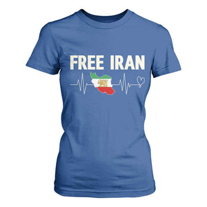 Free Iran Flag T Shirt For Women Support Iranian Freedom TS14 Royal Blue Print Your Wear