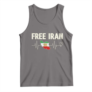 Free Iran Flag Tank Top Support Iranian Freedom TS14 Deep Heather Print Your Wear