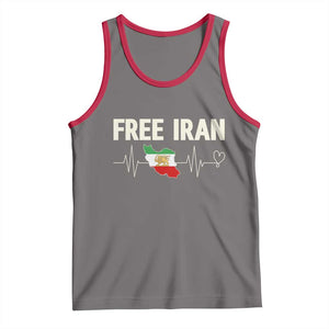 Free Iran Flag Tank Top Support Iranian Freedom TS14 Deep Heather Red Print Your Wear