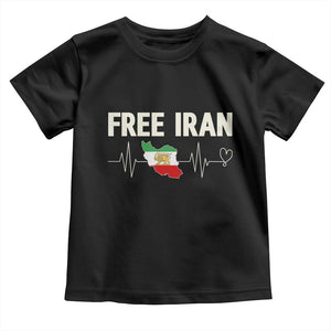 Free Iran Flag Toddler T Shirt Support Iranian Freedom TS14 Black Print Your Wear