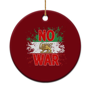 Free Iran Flag Ceramic Ornament No War Support Iranian Freedom TS14 1pc Red Print Your Wear