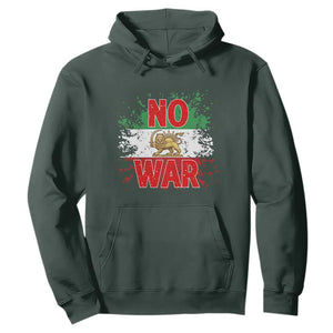 Free Iran Flag Hoodie No War Support Iranian Freedom TS14 Dark Forest Green Print Your Wear