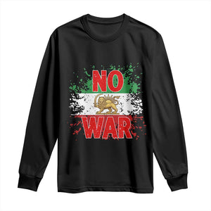 Free Iran Flag Long Sleeve Shirt No War Support Iranian Freedom TS14 Black Print Your Wear