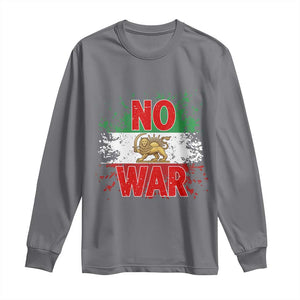 Free Iran Flag Long Sleeve Shirt No War Support Iranian Freedom TS14 Charcoal Print Your Wear