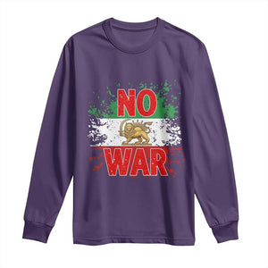 Free Iran Flag Long Sleeve Shirt No War Support Iranian Freedom TS14 Purple Print Your Wear