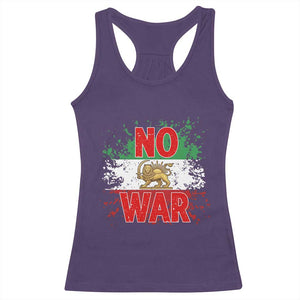Free Iran Flag Racerback Tank Top No War Support Iranian Freedom TS14 Purple Print Your Wear