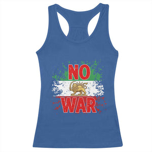 Free Iran Flag Racerback Tank Top No War Support Iranian Freedom TS14 Royal Blue Print Your Wear