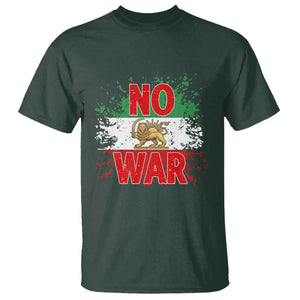 Free Iran Flag T Shirt No War Support Iranian Freedom TS14 Dark Forest Green Print Your Wear