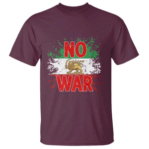 Free Iran Flag T Shirt No War Support Iranian Freedom TS14 Maroon Print Your Wear