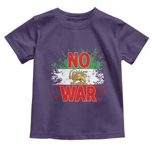 Free Iran Flag Toddler T Shirt No War Support Iranian Freedom TS14 Purple Print Your Wear