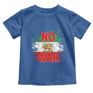 Free Iran Flag Toddler T Shirt No War Support Iranian Freedom TS14 Royal Blue Print Your Wear