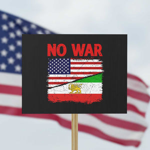 Free Iran Protest Sign No War Peace American Iran Unity TS14 Horizontal 18" × 24" Black Print Your Wear