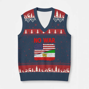Free Iran V-Neck Knit Sweater Vest No War Peace American Iran Unity TS14 Navy Red Print Your Wear