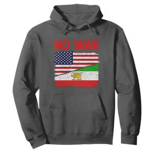 Free Iran Hoodie No War Peace American Iran Unity TS14 Dark Heather Print Your Wear