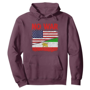Free Iran Hoodie No War Peace American Iran Unity TS14 Maroon Print Your Wear