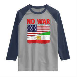 Free Iran Raglan Shirt No War Peace American Iran Unity TS14 Sport Gray Navy Print Your Wear