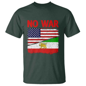 Free Iran T Shirt No War Peace American Iran Unity TS14 Dark Forest Green Print Your Wear