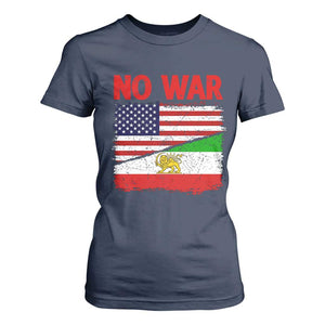 Free Iran T Shirt For Women No War Peace American Iran Unity TS14 Navy Print Your Wear