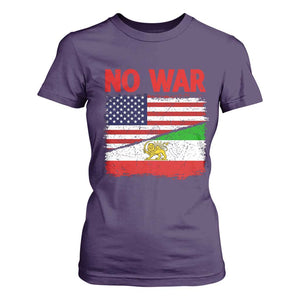 Free Iran T Shirt For Women No War Peace American Iran Unity TS14 Purple Print Your Wear