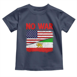 Free Iran Toddler T Shirt No War Peace American Iran Unity TS14 Navy Print Your Wear