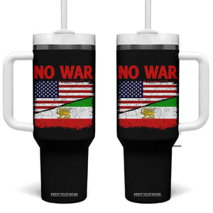 Free Iran Tumbler With Handle No War Peace American Iran Unity TS14 One Size: 40 oz Black Print Your Wear
