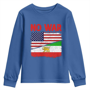 Free Iran Youth Sweatshirt No War Peace American Iran Unity TS14 Royal Blue Print Your Wear