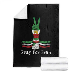 Free Iran Support Throw Blanket Pray For Iran TS14 Black Print Your Wear