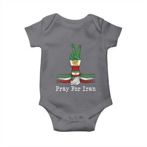 Free Iran Support Baby Onesie Pray For Iran TS14 Charcoal Print Your Wear