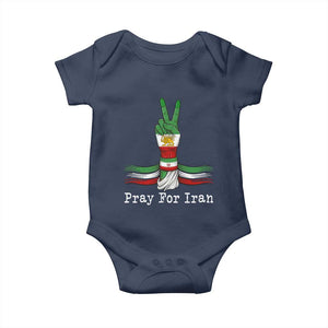 Free Iran Support Baby Onesie Pray For Iran TS14 Navy Print Your Wear