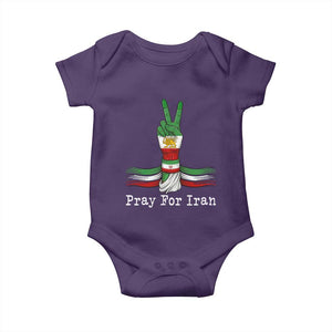 Free Iran Support Baby Onesie Pray For Iran TS14 Purple Print Your Wear