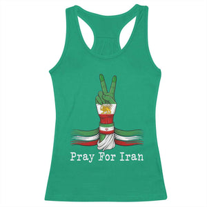 Free Iran Support Racerback Tank Top Pray For Iran TS14 Irish Green Print Your Wear