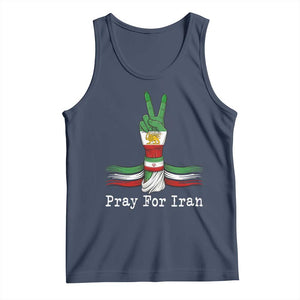 Free Iran Support Tank Top Pray For Iran TS14 Navy Print Your Wear