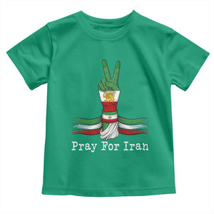 Free Iran Support Toddler T Shirt Pray For Iran TS14 Irish Green Print Your Wear