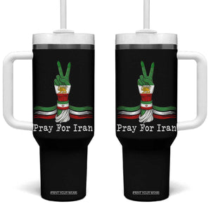 Free Iran Support Tumbler With Handle Pray For Iran TS14 One Size: 40 oz Black Print Your Wear